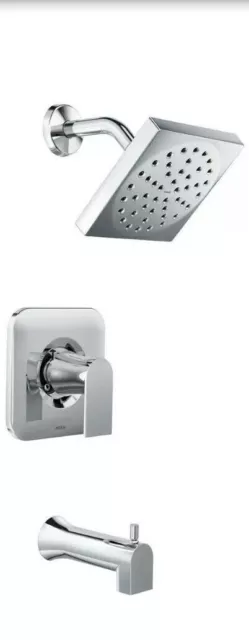 Kit de grifo de ducha y bañera de mango único Moen Genta cromo pulido 82760