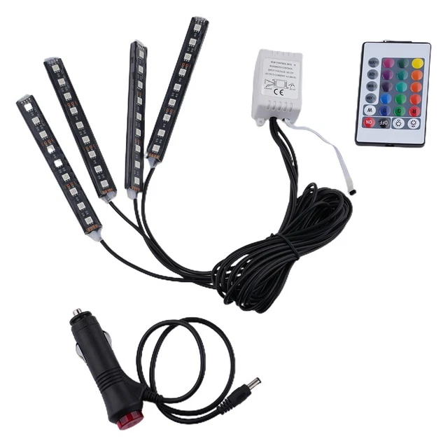 Striscia LED Neon Per Auto 4 Metri - Luci Atmosfera Interna Viola, Blu, Rosso E Altri Colori