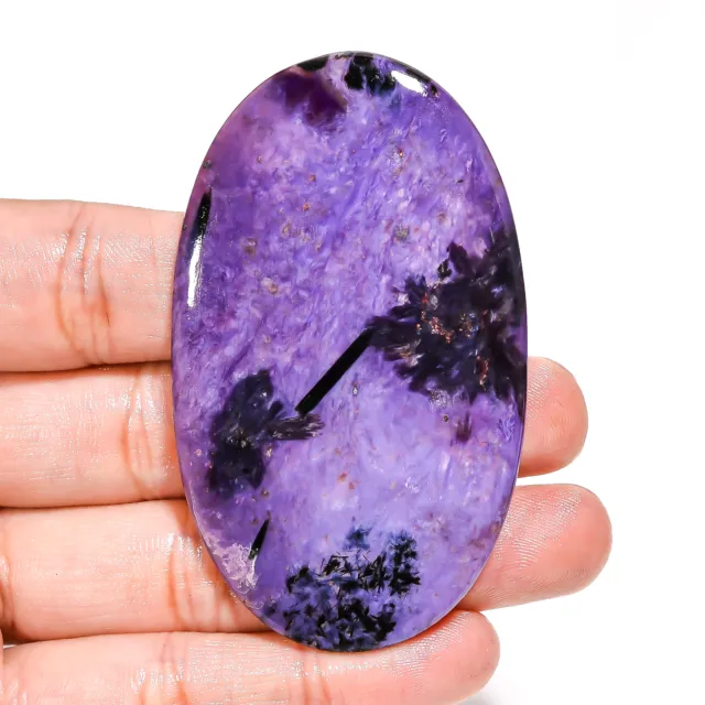 126.20 CT Natural Russian CHAROITE Pear Cabochon Loose Gemstone 39x67x4 mm TN140