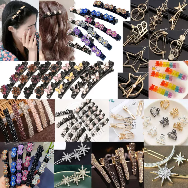 Women Metal Hair Claw Clip Crab Small Hairpin Crystal Barrette Hair Accessories.