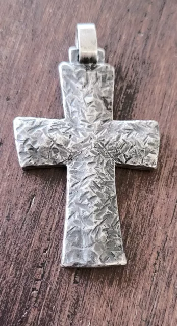 Retired James Avery Heavy! 22.7 Gram TEXTURED Cross Pendant RARE! NEAT~ UNISEX