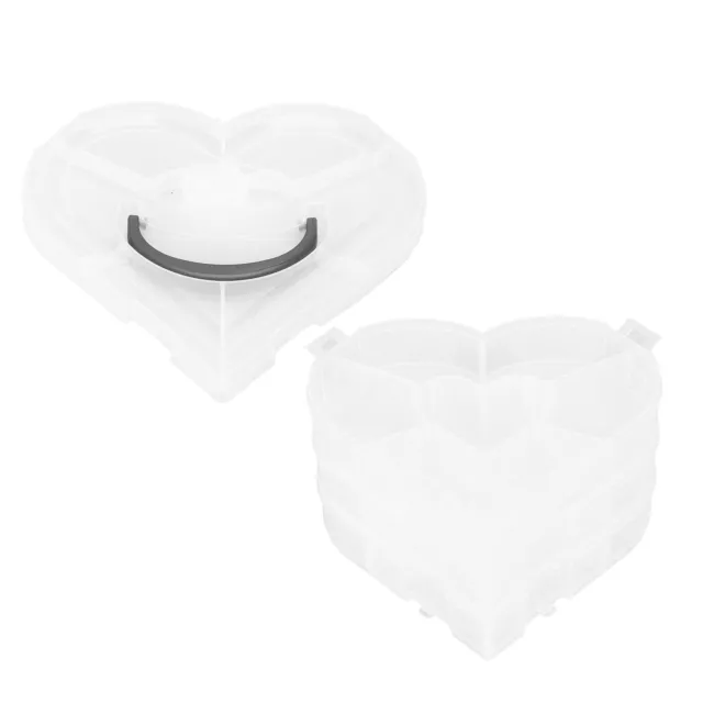 Jewelry Box Lightweight Portable Plastic Jewelry Storage Container Heart Shaped