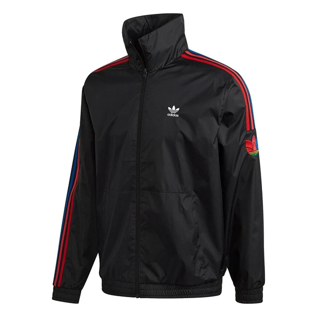 Adidas Originals Giacca Top Uomo 3D Trifoil 3 Righe Da Pista Nera Retrò Nuova Con Etichette
