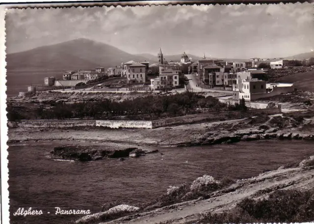 Alghero  B/N  Viaggiata 1951  Panorama