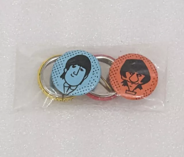 Vintage Beatles John, Paul, George, Ringo Caricatures Buttons Collectible 2