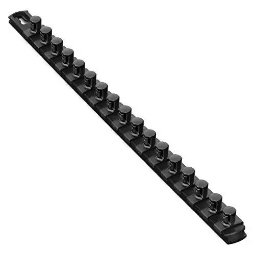 Ernst 8422 18 Socket Organizer with 17 Twist Lock Clips - Black - 1/2