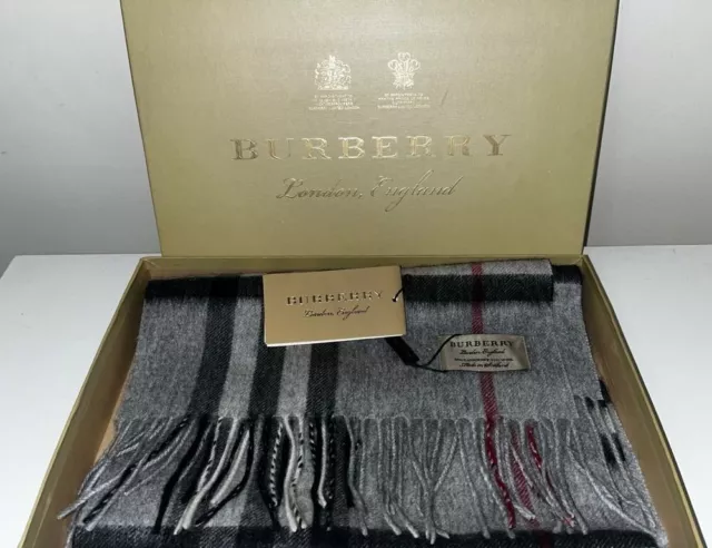 Burberry Giant Check Cashmere Scarf - 50% Cashmere 50% Wool - Made In Scotland