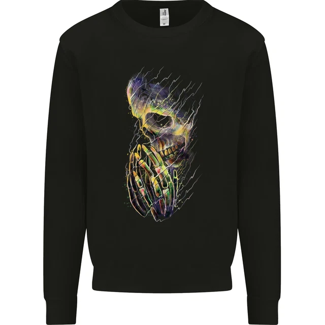 Praying Skull Gothic Biker Heavy Metal Rock Mens Sweatshirt Jumper