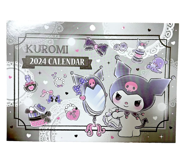SANRIO KUROMI WALL calendar 2024,Japanese Edition.A4 size 1.50 PicClick