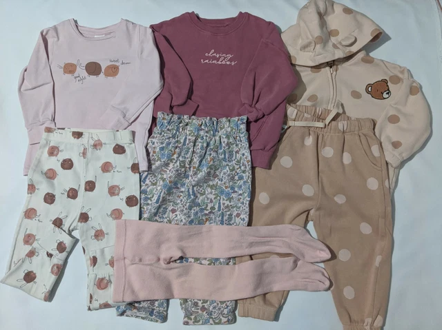 NEXT pacchetto abbigliamento bambina incl. Saltatori, felpe con cappuccio, jogger età 1,5-2 anni
