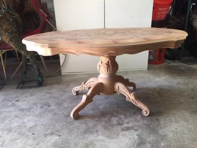 Vintage Italian Inlaid Wood Unfinished Coffee Table