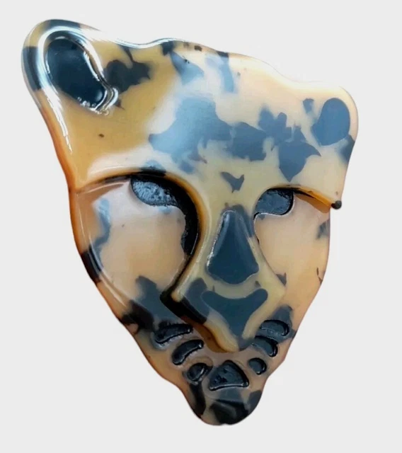 140 mm Tessuto Delicato Leopardo Rosa Fiore Grande Spilla