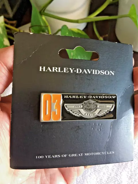 Harley Davidson 100th Anniversary Two Tone Pin - New on Card!