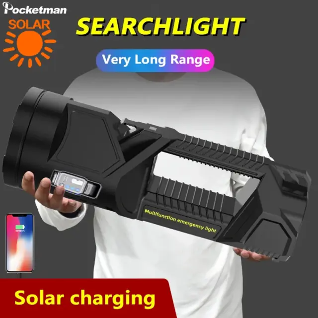 150000lm Solar LED Searchlight Powerful P90 WorkLight Flashlight Camping Lantern