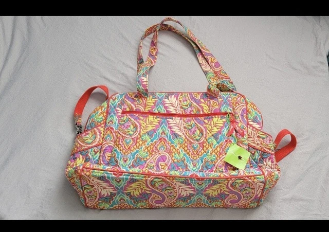 Vera Bradley Large Lined Diaper Bag With Changing Pad Paisley in Paradise Travel