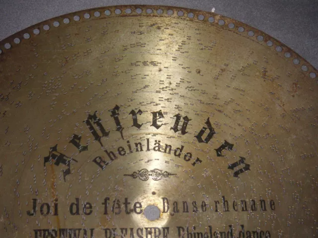 Rheinländer Polyphon 50cm Platte Münz Automat music box automaton discs 19 5/8"
