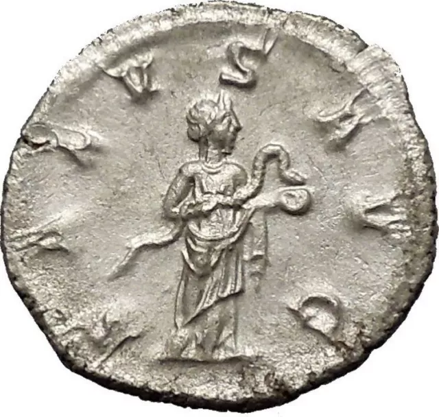 Philip I 'the Arab' Silver 247AD  Ancient Roman Coin Salus Health Cult  i52053