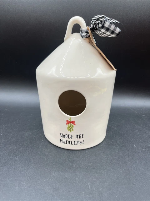 Rae Dunn By Magenta Ivory  "Under The Mistletoe" Ceramic Birdhouse. NWT