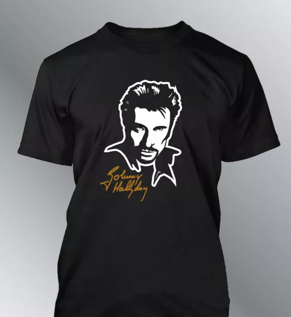 Tee shirt Johnny Hallyday S M L XL XXL homme chanteur rock francais harley