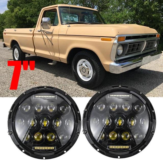 2X 7" inch LED Projector Headlights For 1953-1977 Ford F-100 F-250 F-350 Pickup