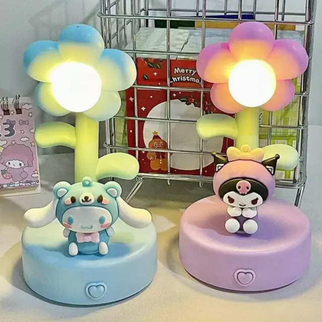 Sanrio Hello Kitty Kuromi Cinnamoroll Night Light Sun Flower Desk Lamp