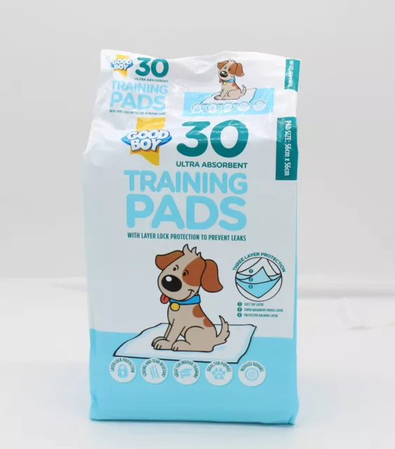 Pack of 30 Ultra Absorbent Toilet Training Dog Puppy Pads Triple Layer Good Boy