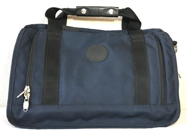 Boyt Duffel Bag Tote Luggage Carry On Navy Blue Handle Zipper Canvas Overnight