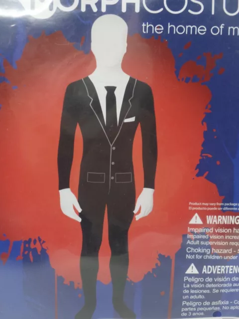 Slenderman Adult Spandex Costume Body Suit Tie Slender Man Mens