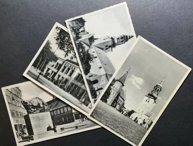 RPPC Postcards Aalborg Denmark - Town Views - Church - Square - Kilden
