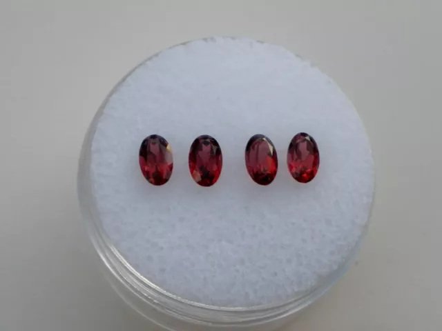 4 Garnet Oval Natural Gems Loose Faceted 5x3mm each