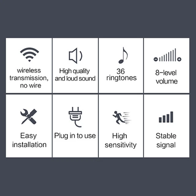 Household wireless plug-type doorbell AC digital music wireless doorbell 1-to-1