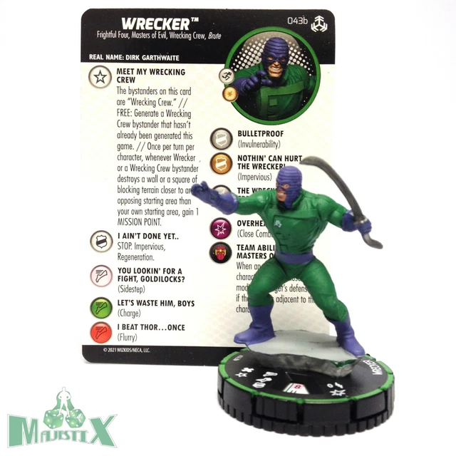 Heroclix Avengers War of the Realms set Wrecker #043b Prime figure w/card!