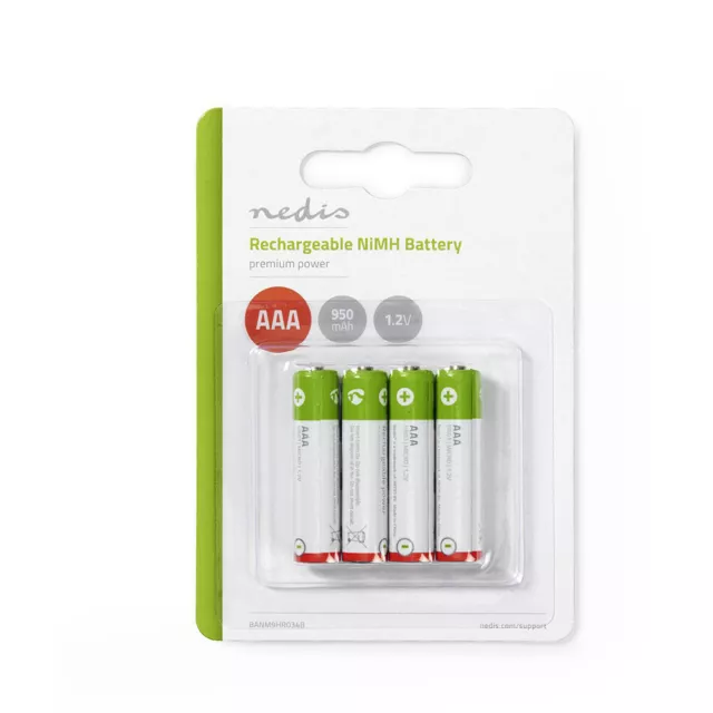 4x Wiederafladbare Batterie Akku AAA Micro HR03 NiMH 1,2V 950mAh