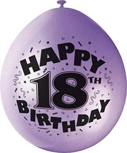 12 pulgadas globos impresos de cumpleaños feliz para celebrar dulce fiesta de cumpleaños 18 (M)