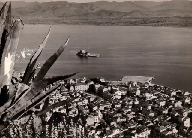 Nauplia Greece Partial View With Burzi Vintage Postcard Unposted Scratched