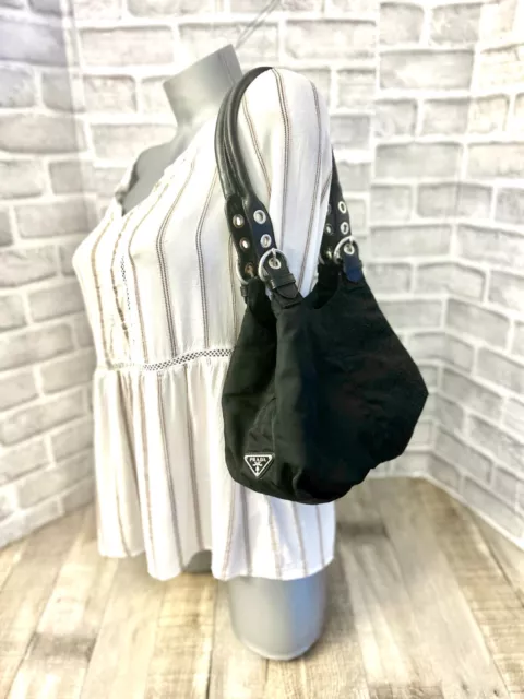 Black Prada Arqué Re-nylon And Brushed Leather Shoulder Bag