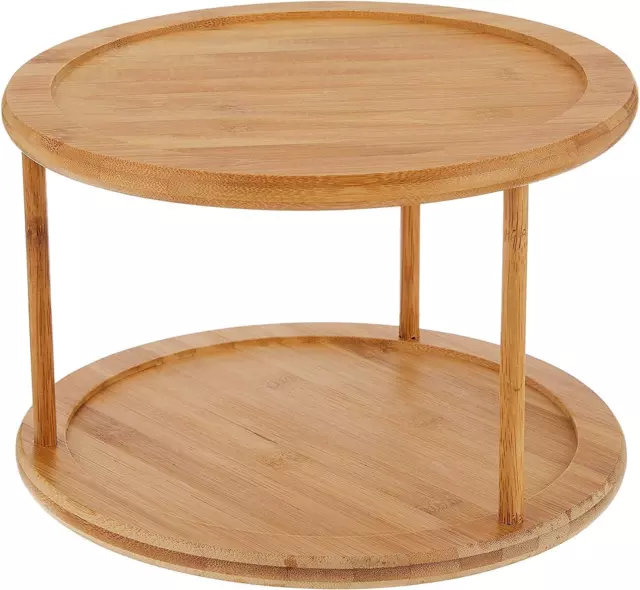 Lipper International 8302 Bamboo Wood 2-Tier 10" Kitchen Turntable 3