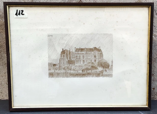 Quadro Disegno A China Paesaggio Firmato Ritmaster Vintage