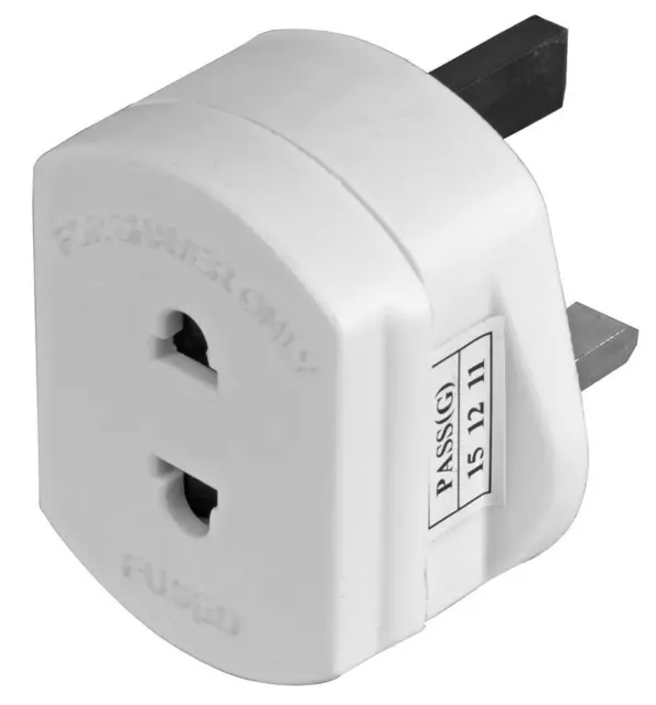 Shaver Plug Power Adapter 2 Pin To UK 3 Pin Converter Electric Toothbrush