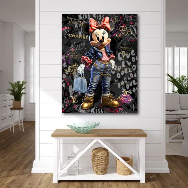 Leinwandbild Minnie Maus Pop Art Lifestyle Wandbild Wohnzimmer Büro Bilder