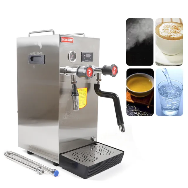 8L Foam Maker Steam Water Boiling Machine Coffee Milk Commercial Stainless Steel