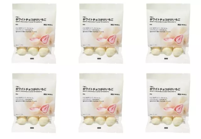 MUJI White chocolate covered strawberries 5 bags of 50g ×6pcs from Japan
