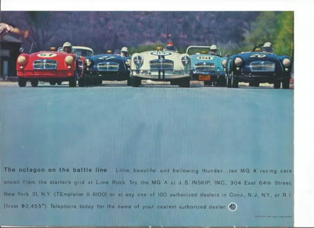 Original 1960  MGA 1600 vintage print ad:  "The octagon on the battle line."