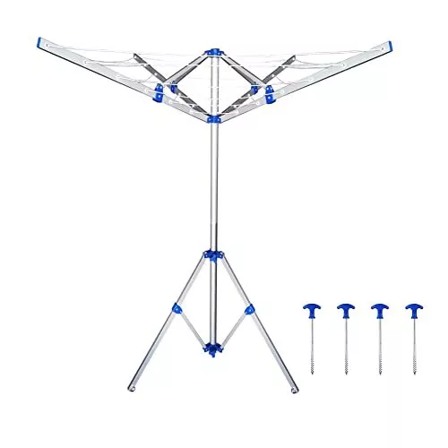 Sdurab Washing Line Rotary，4 Arm 16M Free Standing Aluminium Rotary Umbrella