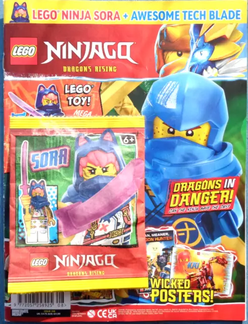 Lego Ninjago Magazine Issue #108 ~ New With Ice Ninja Sora & Tech Blade!