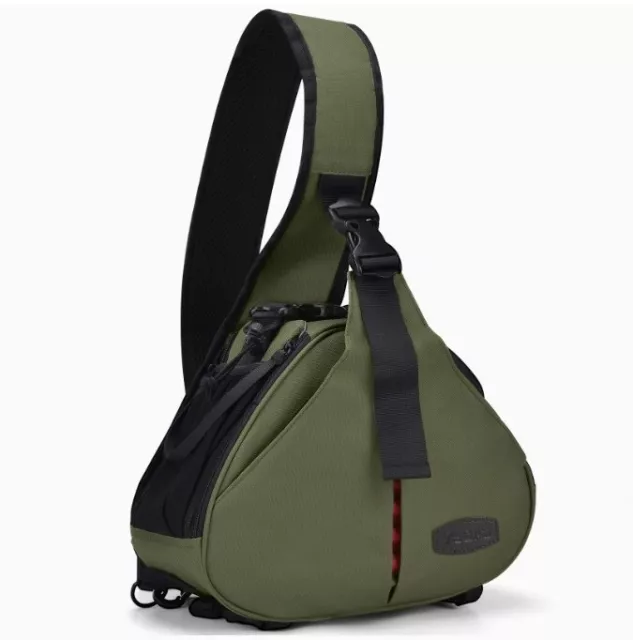 CADeN Camera Sling Bag Camera Case, Waterproof with Rain Cover, Green, w/ Tags