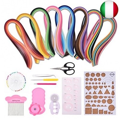 JUYA Paper Quilling Kit con 960 Strisce e 13 Strumenti Rosa, Larghezza Carta 3mm 