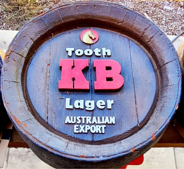 RARE BEER TOOTHS KB Lager AUSTRALIAN EXPORT Keg Barrel End Sign EUR 146