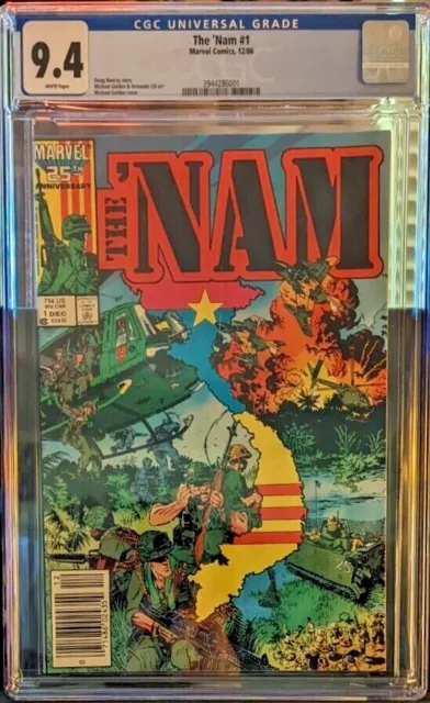 THE NAM (1986)  #1 CGC 9.4 NM WHITE PAGES VIETNAM MARVEL 25th Anniversary