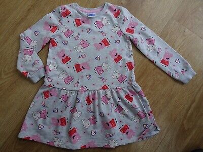 GEORGE girls grey PEPPA PIG tunic dress / top AGE 5 - 6 YEARS excellent